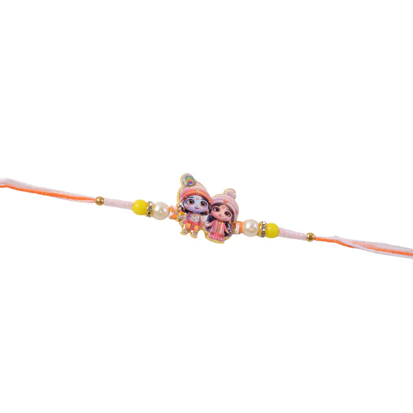 Radha Krishna Rakhi for Brother Elegant Designer Charm Thread (5pcs)