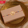 Meenakari Floral Rakhi Elegant Colorful Beads for Raksha Bandhan (5pcs)