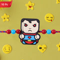 Superhero Rakhi for Brother Cartoon Character Kids Beaded Design (10pcs)