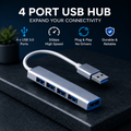 4 In 1 USB 3.0 Hub With USB A And Type C Dual Connector (Silver)