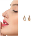 Rose Gold Plated CZ Nose Ring Set – Adjustable & Sparkling Duo
