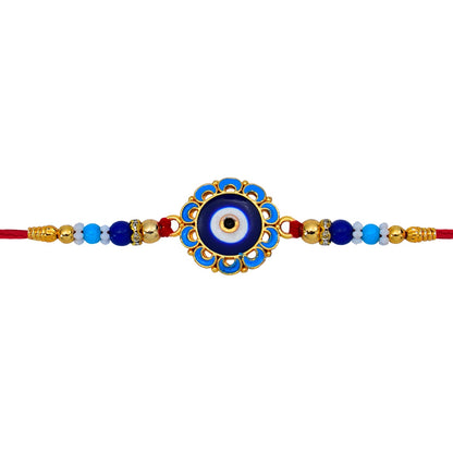 Evil Eye Rakhi Protective Blue Beads for Brother (5pcs)