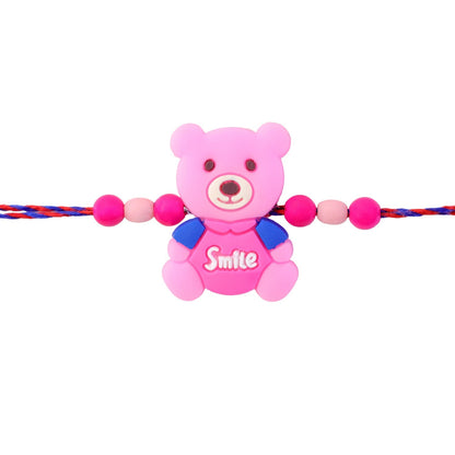 Teddy Bear Charm Rakhi Kids Beaded Festive Design (10pcs)