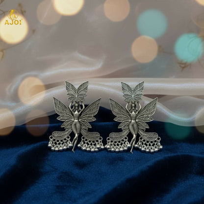 Artistic fairy wing earrings with intricate handcrafted design