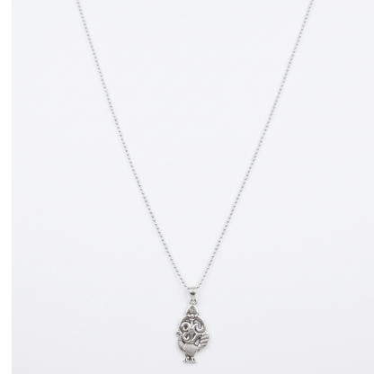 Silver-Plated Peacock Design Pendant Chain for Men Stylish Ethnic Necklace
