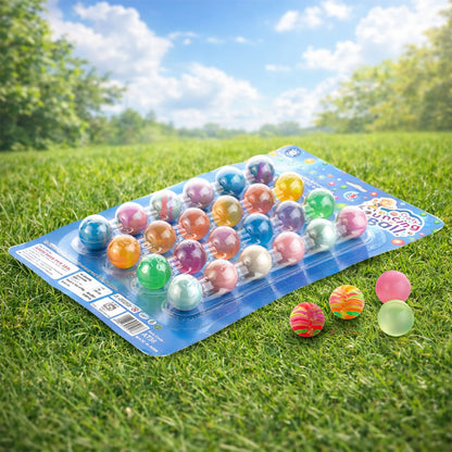 Vivid colored bouncing balls packed for kids playtime
