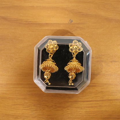 Designer Floral Top Gold Jhumka Earrings – Festive Collection