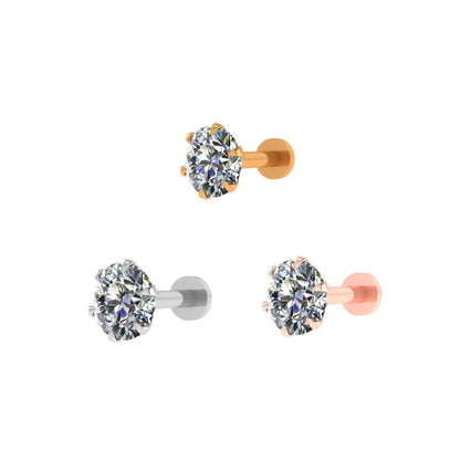 Gold, silver & rose gold plated Nosepin for Women and girls Combo Pack of 3