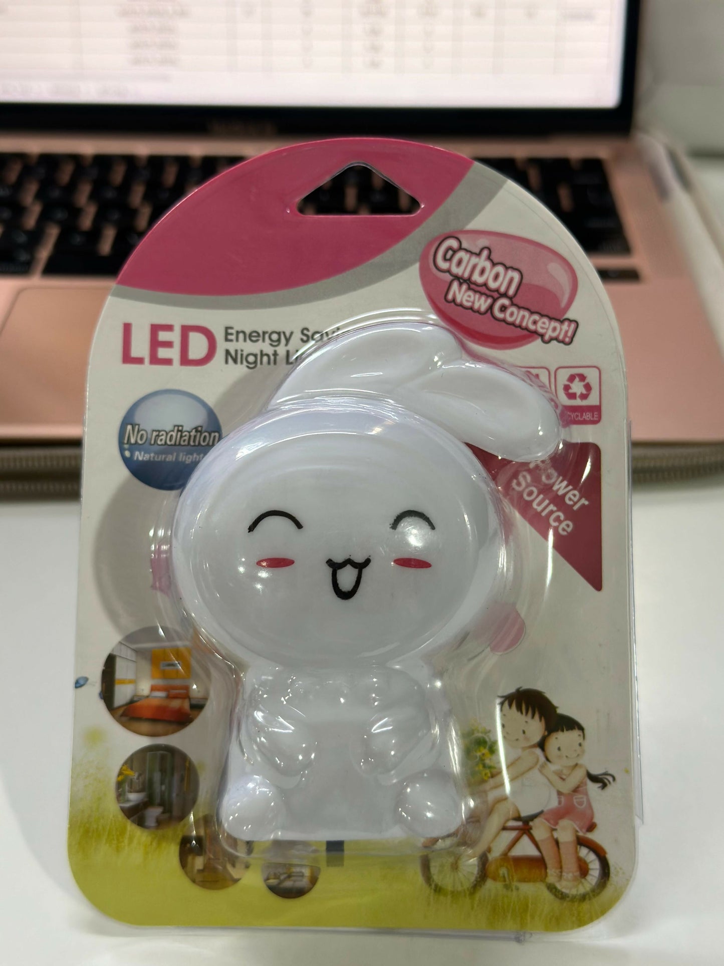 Cute Bunny Plug-In LED Night Light for Bedroom, Kids Room & Nursery