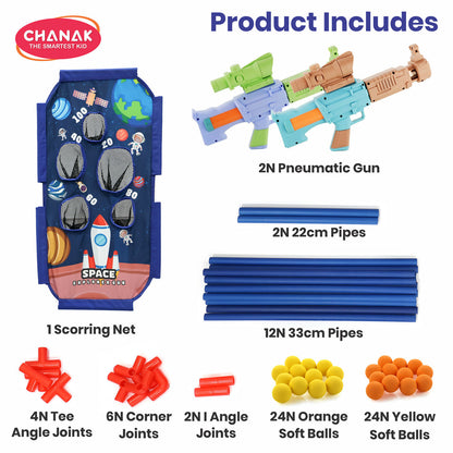 Soft foam balls included with Aditi Space Explorer pneumatic gun set