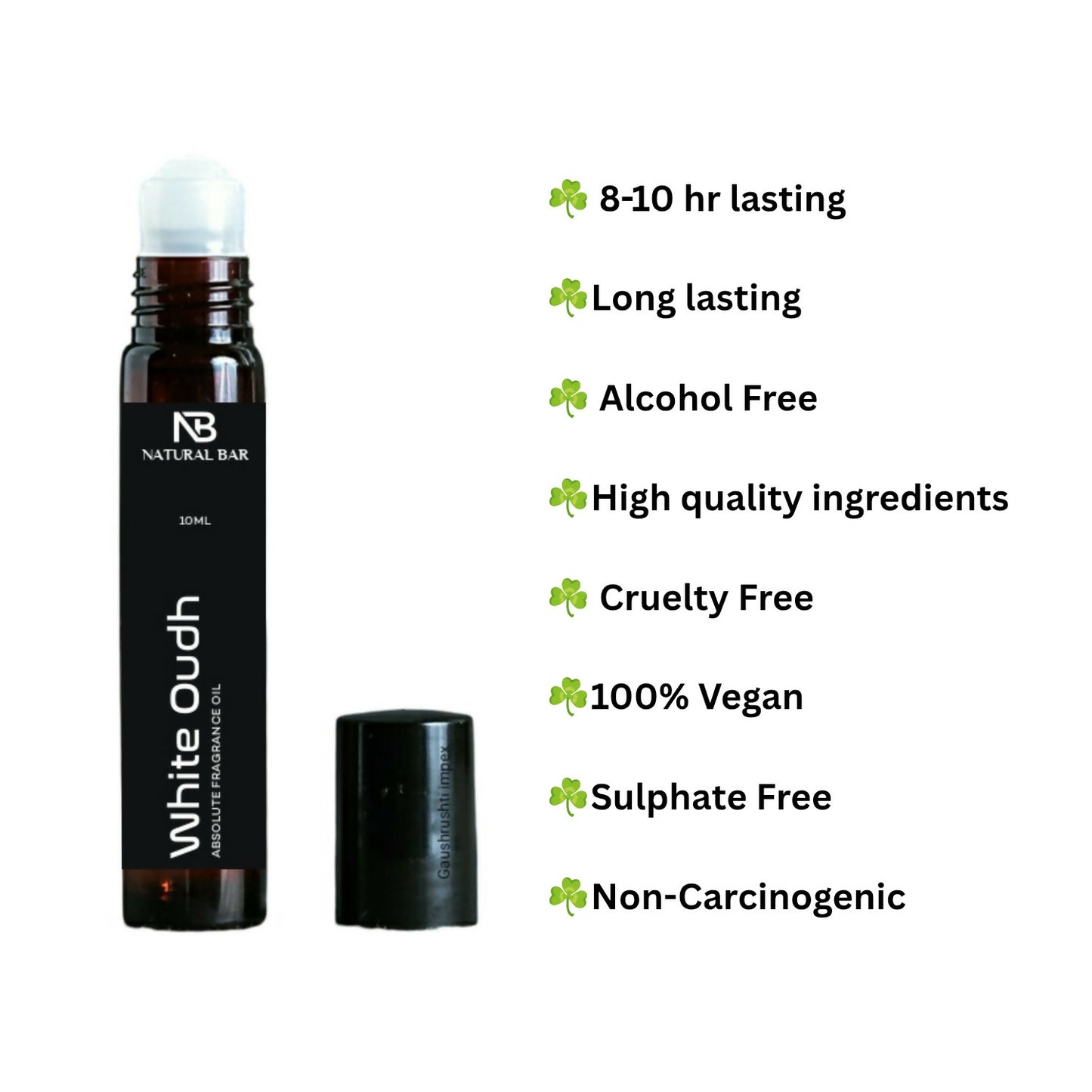 Application of White Oud attar roll-on on pulse points for long-lasting scent