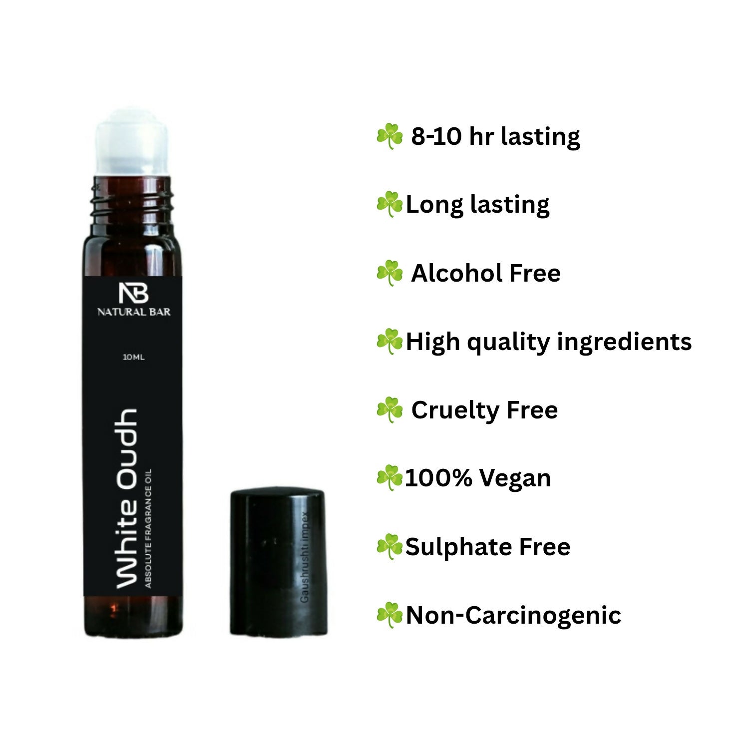 Application of White Oud attar roll-on on pulse points for long-lasting scent