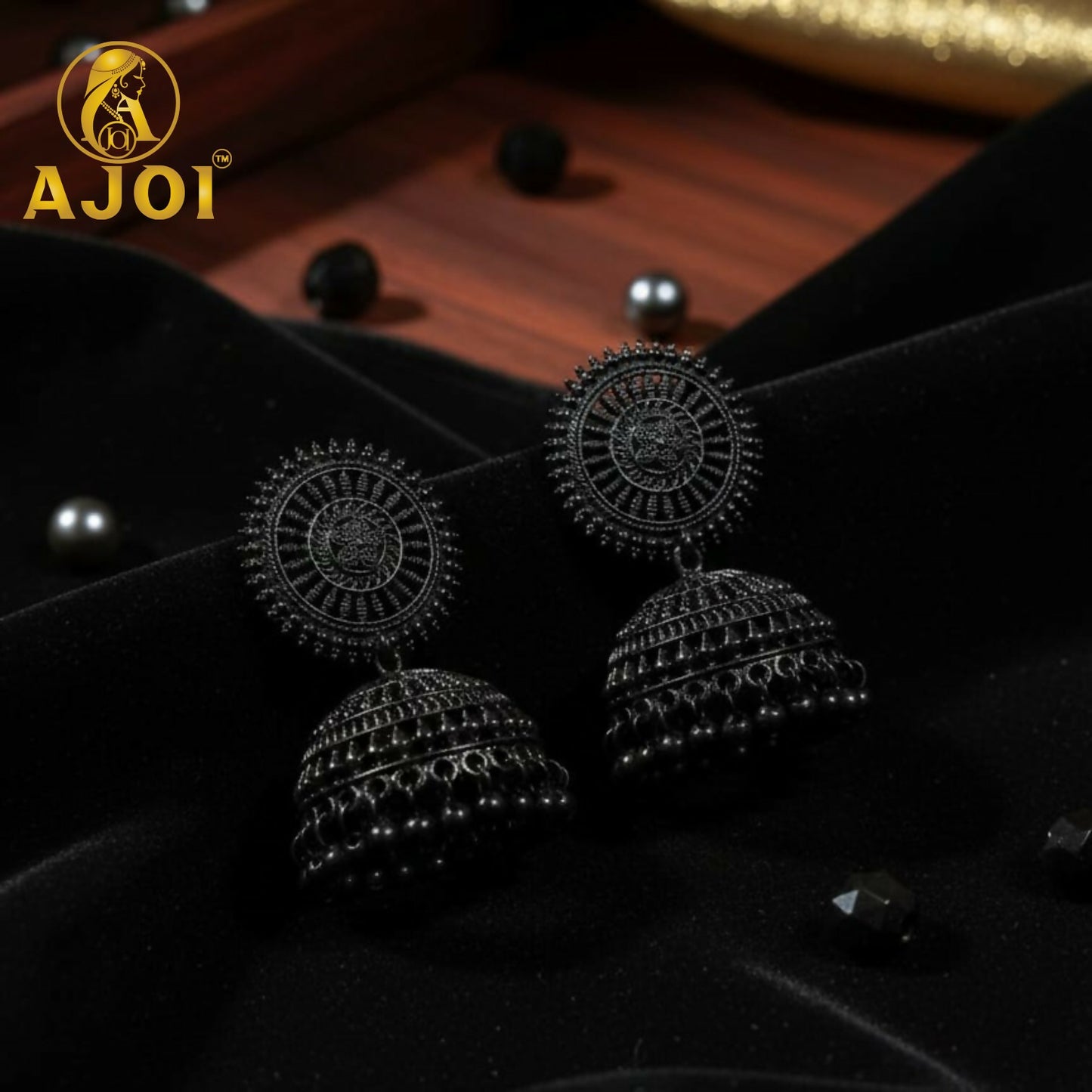 Black Oxidized Traditional Earrings