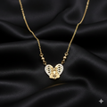 Gold Heart Pendant Necklace with Diamond Accents – Elegant Romance