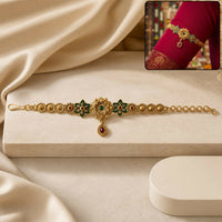 Rajwadi Pushpa Valli Antique Gold-Plated Floral Bajubandh Armlet for Women