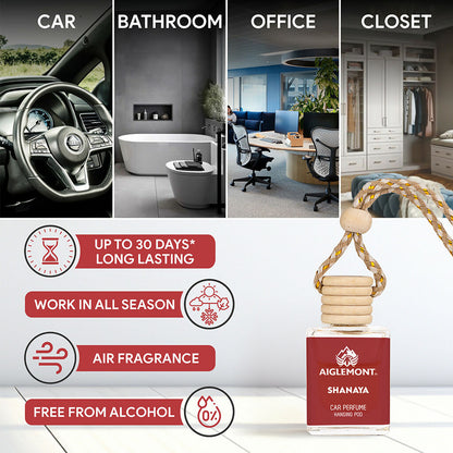 Aiglemont Shanaya Car Perfume Hanging Pod 10ml | Long-Lasting Car Air Freshener | Premium Car Interior Accessory