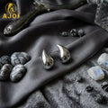 Premium Silver-Tone Teardrop Stud Earrings for Women Elegant Minimal Daily Wear Style