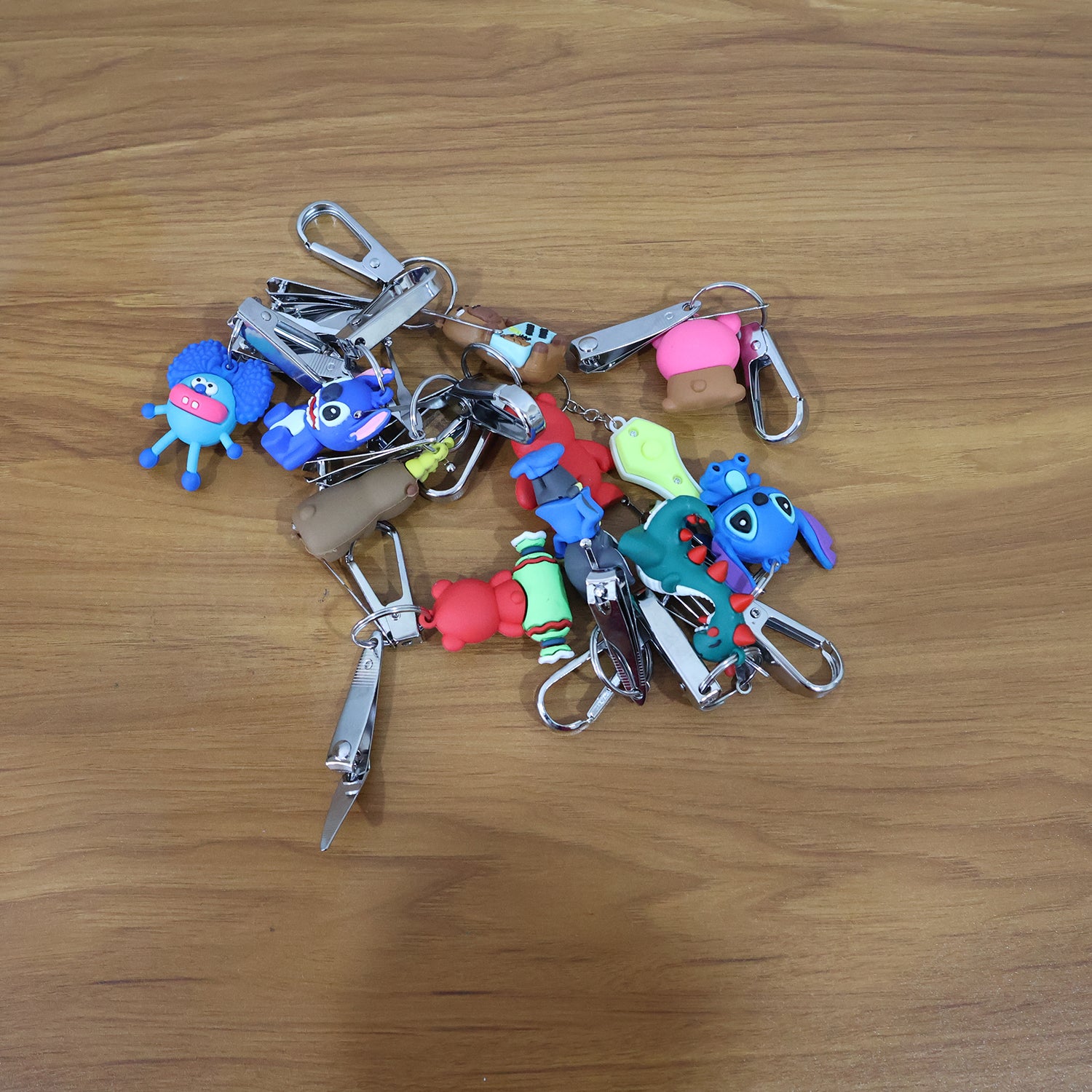 Mix Design Cartoon Nail Cutter Keychain with Mini Nail Clipper (1 Pc)