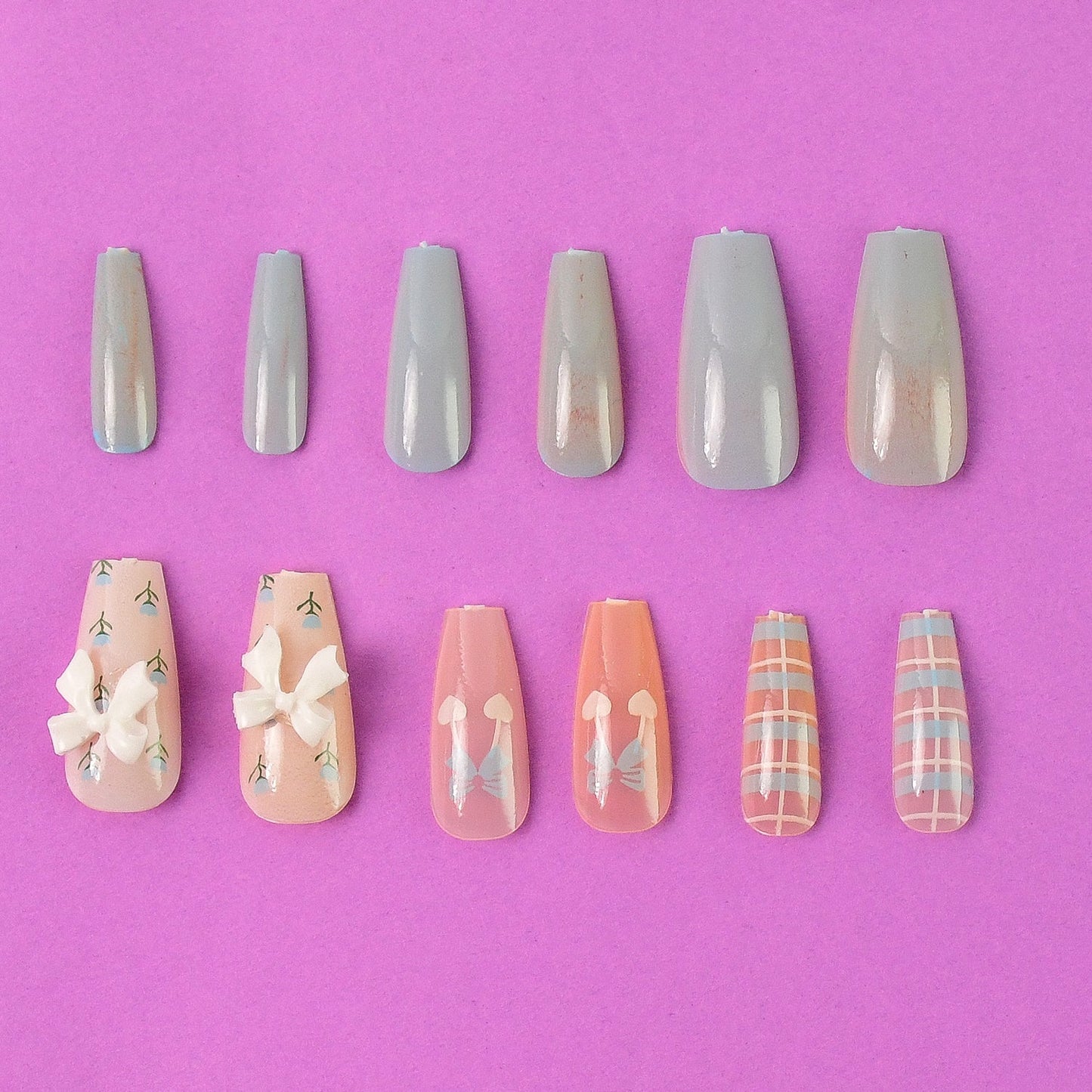 Reusable Press-On Artificial Nails with Adhesive Stickers (1 Pkt)