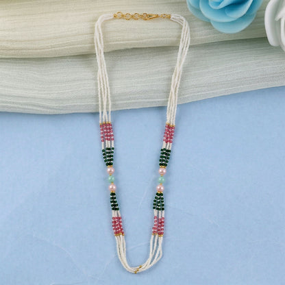 Elegant Handmade Multicolor Beaded Mala Necklace for Women Stylish Wear