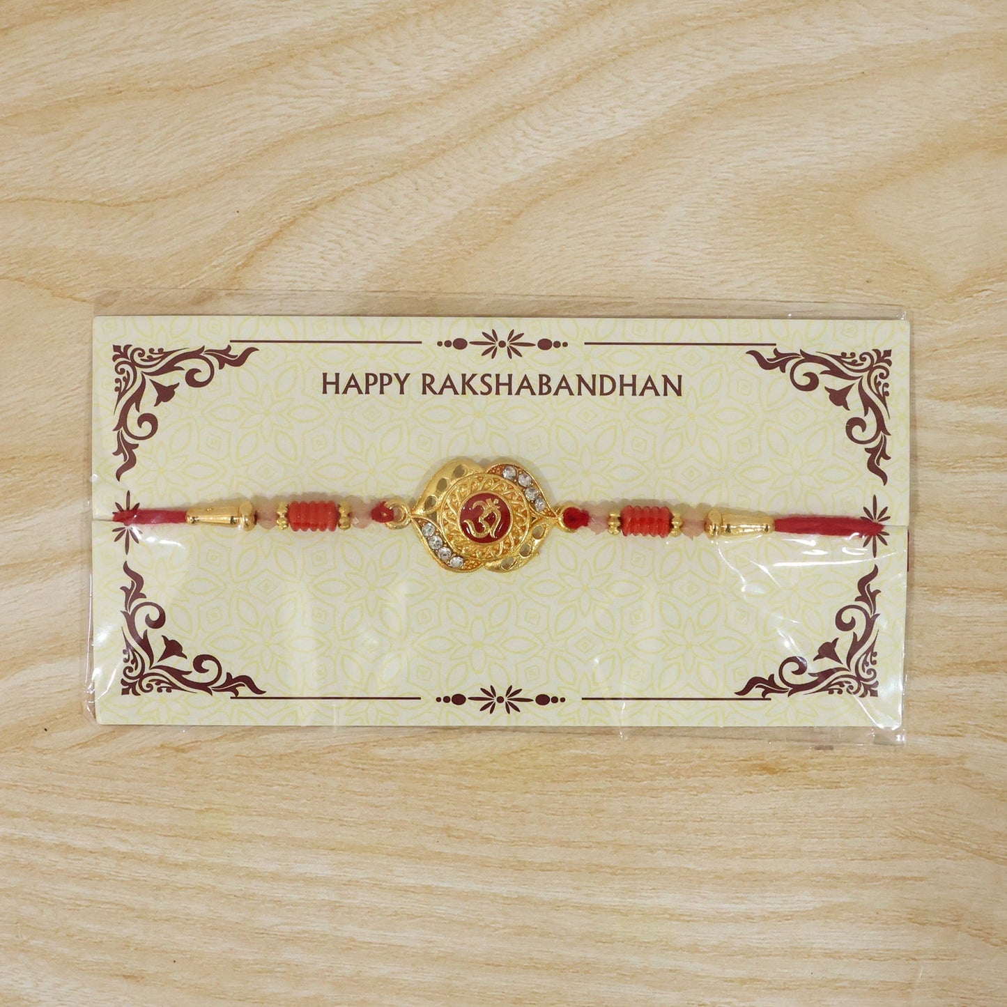OM Antique Floral Rakhi Elegant Traditional Design for Raksha Bandhan (10pcs)