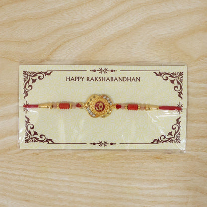 OM Antique Floral Rakhi Elegant Traditional Design for Raksha Bandhan (10pcs)