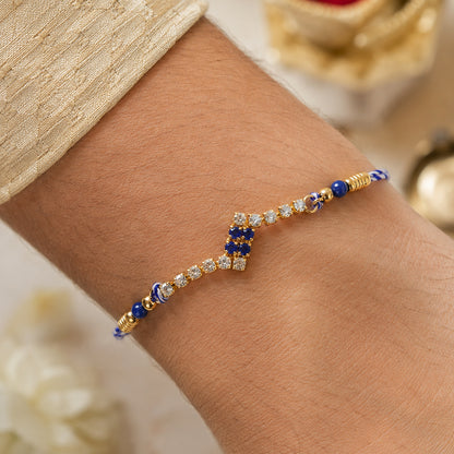 Angular Diamond Motif Rakhi with Shimmering Stones (Pack of 6)