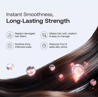 Healthy, resilient hair after using nourishing red algae hair mask