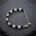 Trendy Black White Beaded Bracelet for Girls Elegant Crystal Bracelet for Casual Party Wear