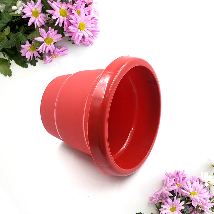 0745 Plastic Heavy Duty Plant Container Pot/Gamla for Indoor Home Decor | Outdoor Balcony Garden 13cm (pack of 1 pc)