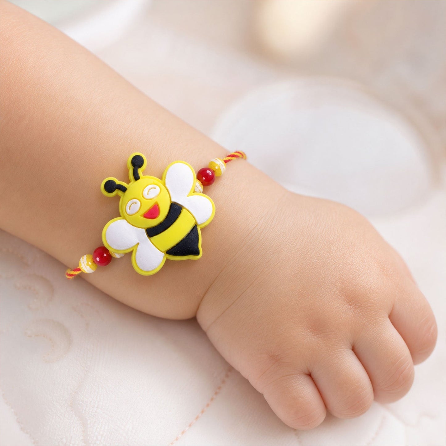 Kids Bee Charm Rakhi Beaded Traditional Designer for Brother (10pcs)