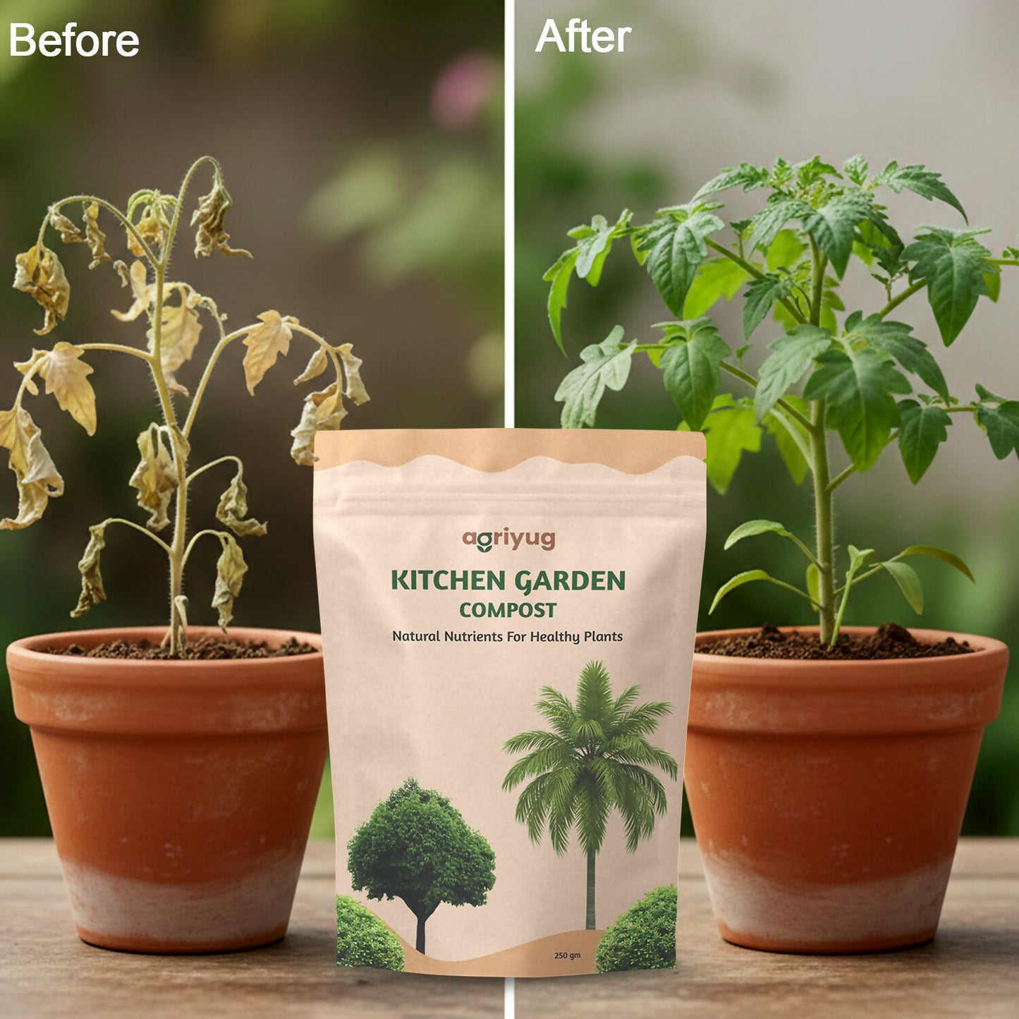 Kitchen Garden Compost For Home Gardening, Natural Nutrients For Healthy Plants (250 g)