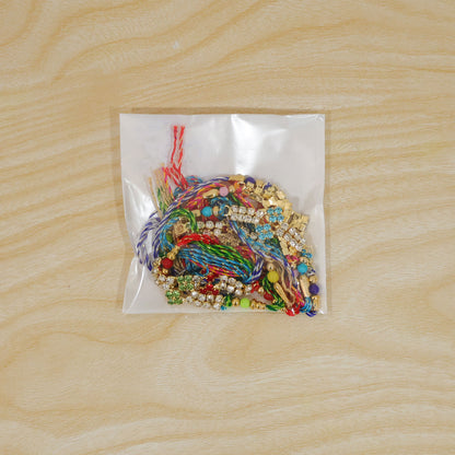 Floral Motif Long Bar Rakhi for Raksha Bandhan (Pack of 6)