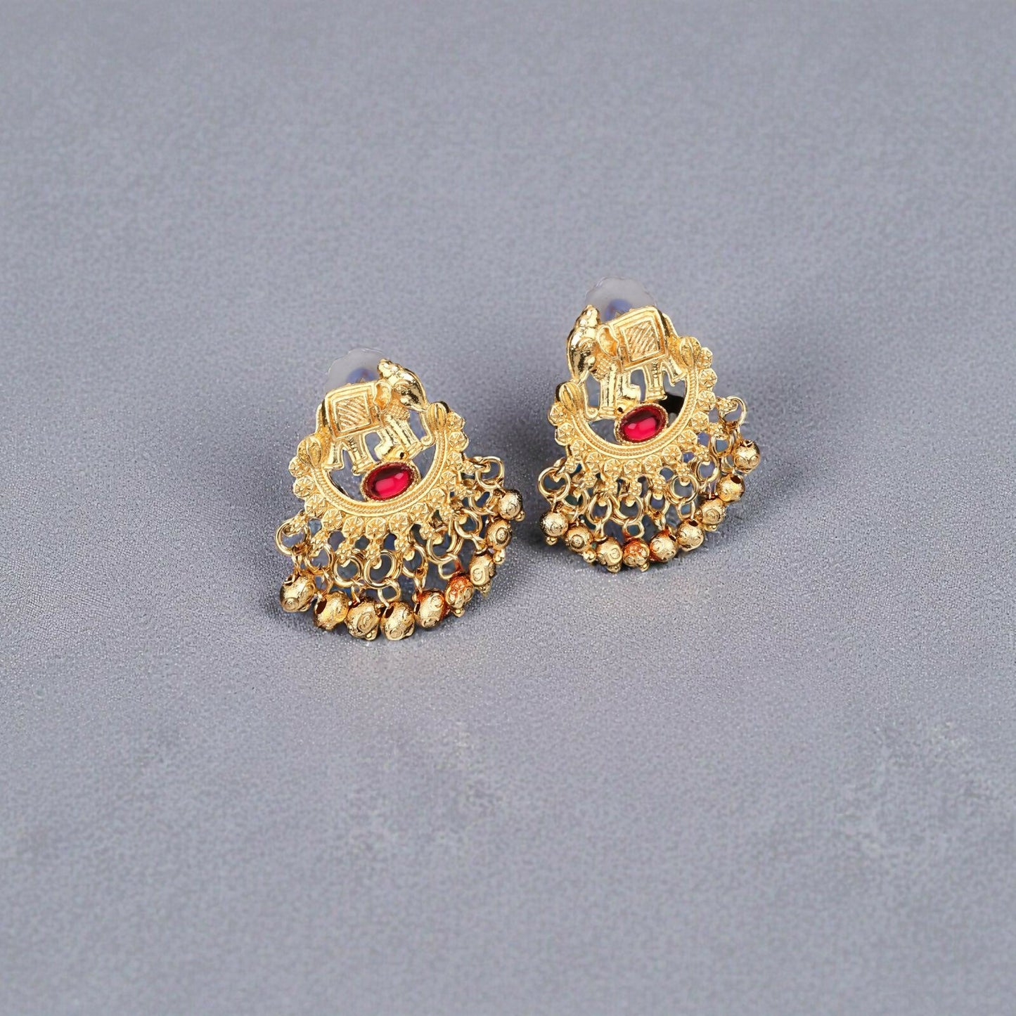 Traditional Pearl Chain Elephant Charm Necklace Set