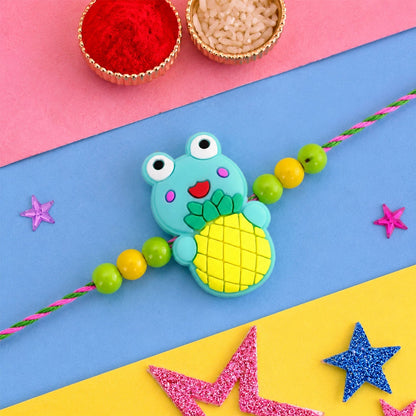 Frog Character Kids Beaded Thread Rakhi for Brother (10pcs)
