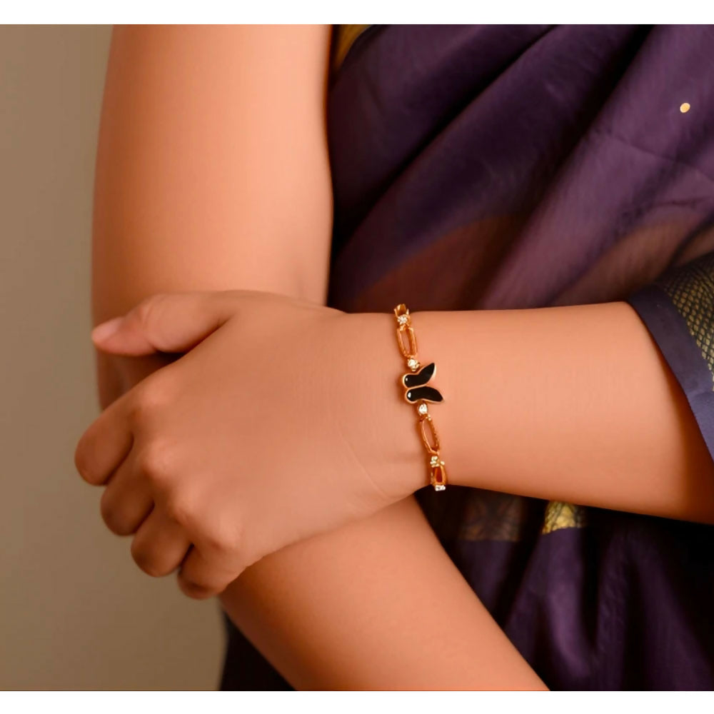 Stainless Steel Rose Gold Plated Kada Bracelet For Girls And Women