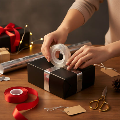 Clear Transparent Tape 33x12 mm Strong Adhesive Office Tape (Pack of 12)