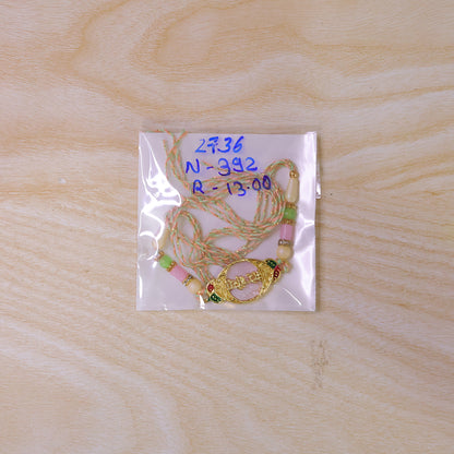 Mere Bhaiya Text Pendant Rakhi with Pearl Stone and Beads