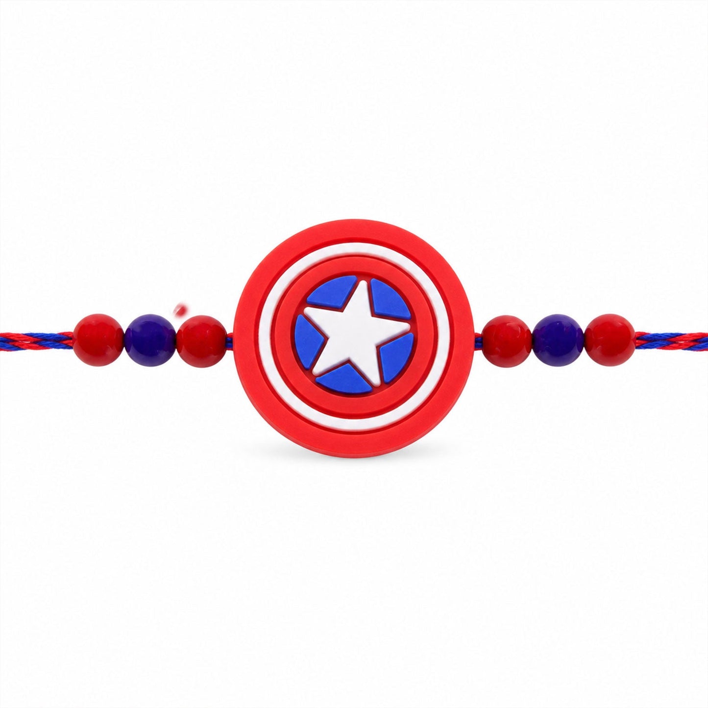 Superhero Shield Kids Rakhi with Playful Beaded Detailing Work (5pcs)