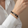 Multi Beads Bracelet – Stylish Silver Detailing for Men & Women