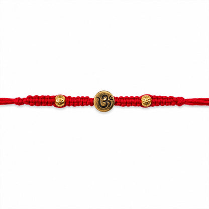 Elegant Stone Work Rakhi with Red Thread, Bead Detailing and Premium Celebration Look
