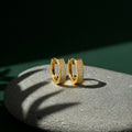 Gold Plated Diamond Hoop Earrings – Elegant Sparkling Design