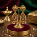 Antique Gold Plated Temple Gopuram Jhumka Earrings