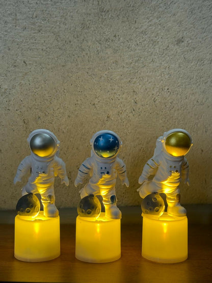 LED Astronaut Night Light Lamp for Kids Room | Cute Space Theme Bedside Decor (3 PCS)