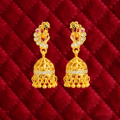 Peacock Inspired Handcrafted Jhumka Earrings