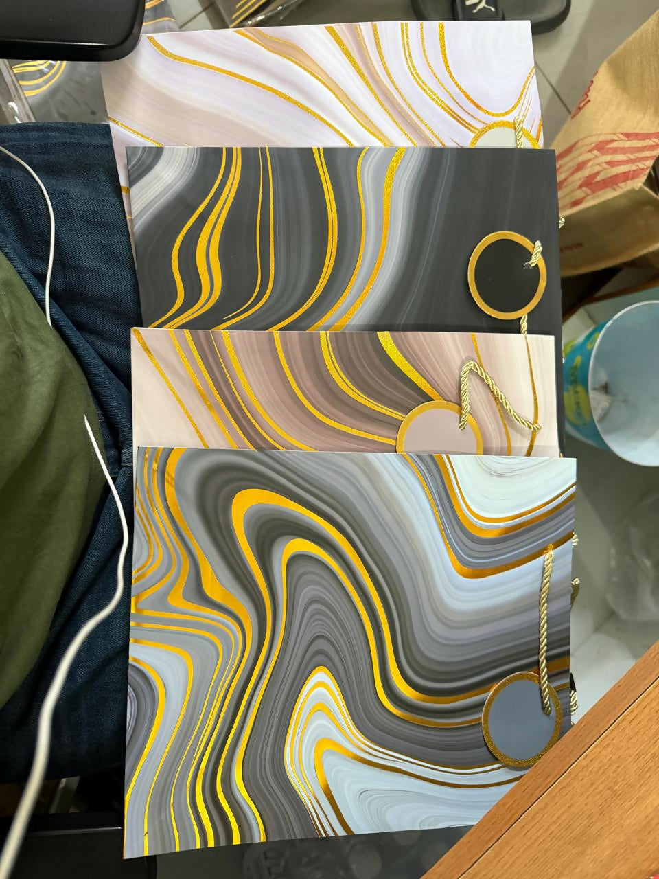 Premium Marble Design Gift Bag with Handle Paper Carry Bag (1 PC)