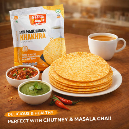 Naasta Baasta Jain Manchurian Khakhra - Crispy Ready to Eat Whole Wheat Snack (200 Gm)