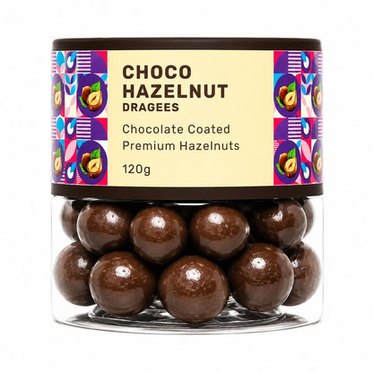 Oracle Choco Hazelnut Dragees, Smooth Chocolate-Coated Crunchy Hazelnut Treat 120g