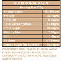 Oracle Mocha Coffee Muesli, Crunchy Wholegrain Coffee Healthy Breakfast Cereal 350g