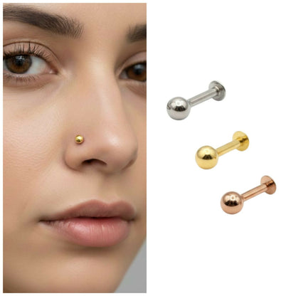 Silver plated nosepin stud from the combo pack for women and girls.